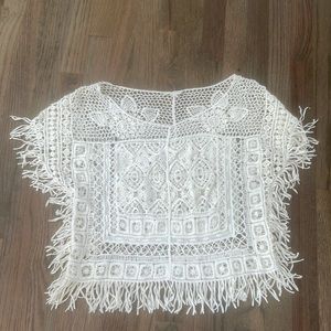 Boho crochet top.